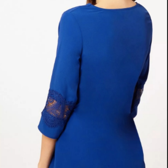 Cobalt Lace Wrap Top - Picture 3 of 5